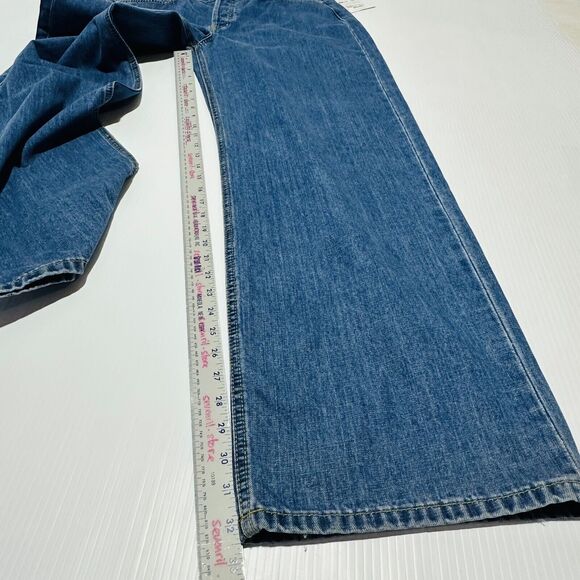 Etica Stanton Jeans Women's 30 Blue Denim Relaxed Fit Button-Fly Wide-Leg NWT - Picture 9 of 10